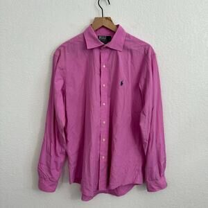 Polo Ralph Lauren Men's Stanton Long Sleeve Button-Up Shirt Pink L